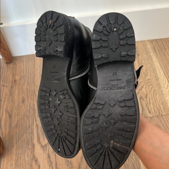 Jimmy Choo Black Leather Biker Boots - Picture 11 of 13